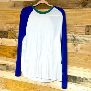 Old Navy size large white and blue Reagan long sleeve t-shirt